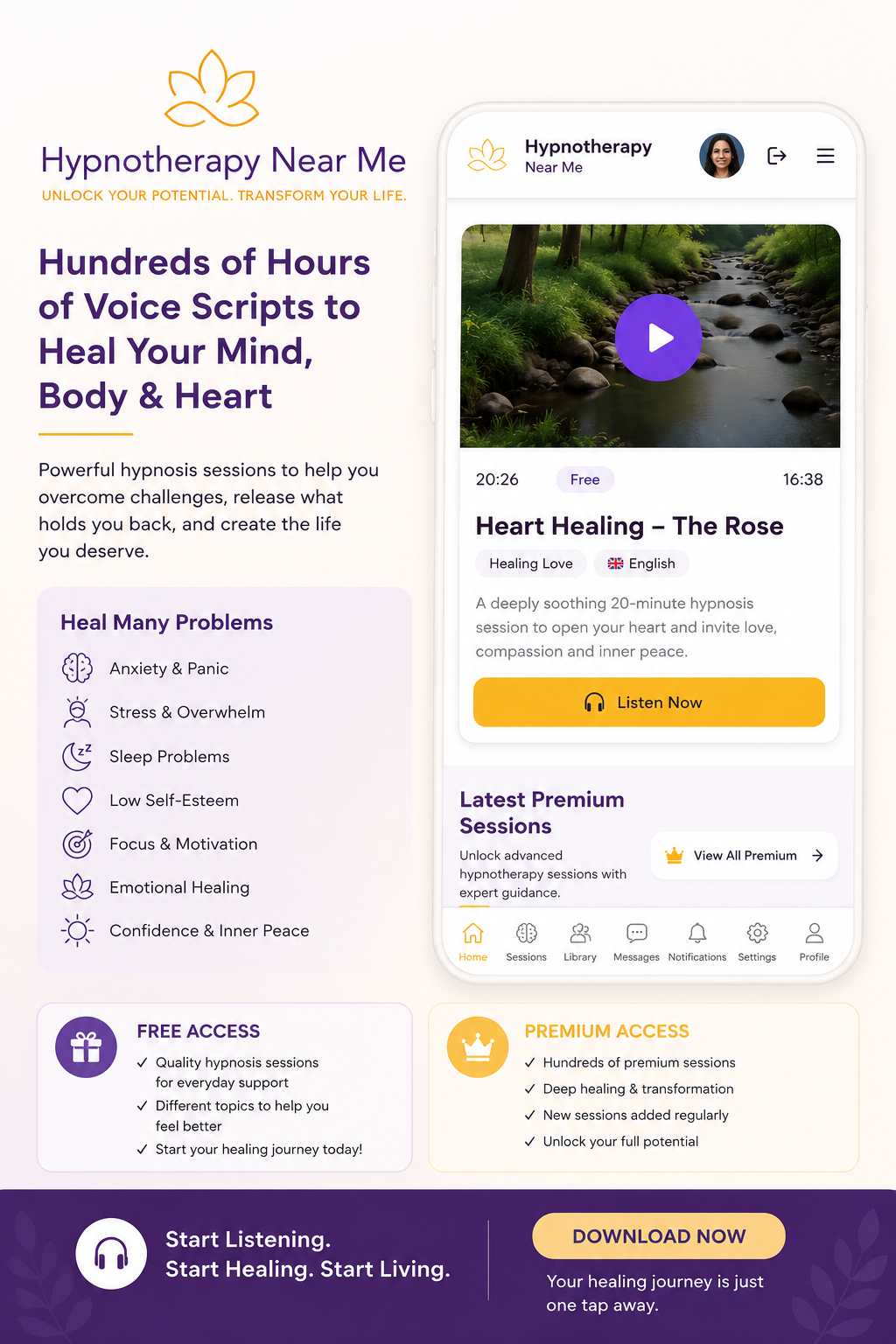 Hypnotherapy Near Me app screen